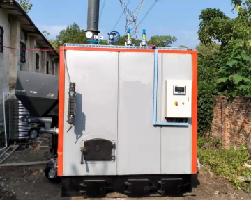 湖南衡阳一次性筷子加工卧式生物质蒸汽发生器安装现场